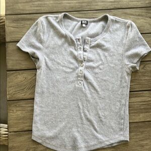 BDG Gray Ribbed Top